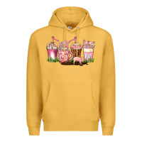 Mustard pig coffee cups Premium Hoodie - AdoDesignShop
