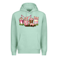 Seafoam pig coffee cups Premium Hoodie - AdoDesignShop