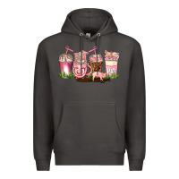 Smoke pig coffee cups Premium Hoodie - AdoDesignShop