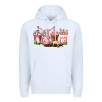 White pig coffee cups Premium Hoodie - AdoDesignShop
