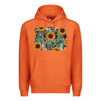Carrot western sunflowers turquoise cowhide background Premium Hoodie - RanaPortraitStore