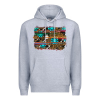 Heather Grey western background Premium Hoodie - RanaPortraitStore