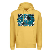 Antique Gold winter plaid cowhide pattern background Premium Hoodie - RanaPortraitStore