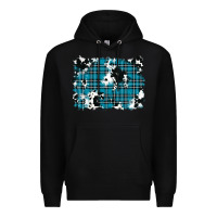 Black winter plaid cowhide pattern background Premium Hoodie - RanaPortraitStore