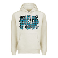 Oatmeal Heather winter plaid cowhide pattern background Premium Hoodie - RanaPortraitStore