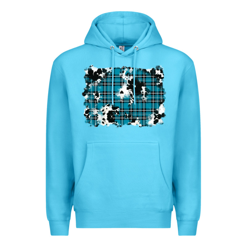 Winter Plaid Cowhide Pattern Background Premium Hoodie by RanaPortraitStore | Teevron