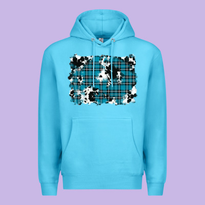 Winter Plaid Cowhide Pattern Background Premium Hoodie Designed By Ranaportraitstore