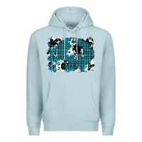 Blue Mist winter plaid cowhide pattern background Premium Hoodie - RanaPortraitStore