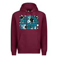 Burgundy winter plaid cowhide pattern background Premium Hoodie - RanaPortraitStore