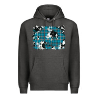 Charcoal Heather winter plaid cowhide pattern background Premium Hoodie - RanaPortraitStore