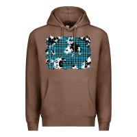 Chestnut winter plaid cowhide pattern background Premium Hoodie - RanaPortraitStore