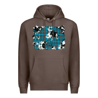 Coffee winter plaid cowhide pattern background Premium Hoodie - RanaPortraitStore