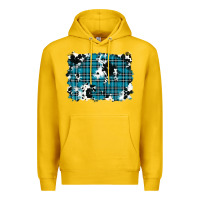 Lemon winter plaid cowhide pattern background Premium Hoodie - RanaPortraitStore