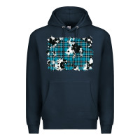 Navy winter plaid cowhide pattern background Premium Hoodie - RanaPortraitStore