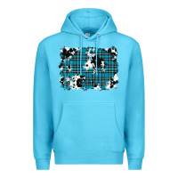 Ocean Blue winter plaid cowhide pattern background Premium Hoodie - RanaPortraitStore