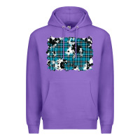 Purple winter plaid cowhide pattern background Premium Hoodie - RanaPortraitStore