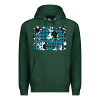 Sports Green winter plaid cowhide pattern background Premium Hoodie - RanaPortraitStore