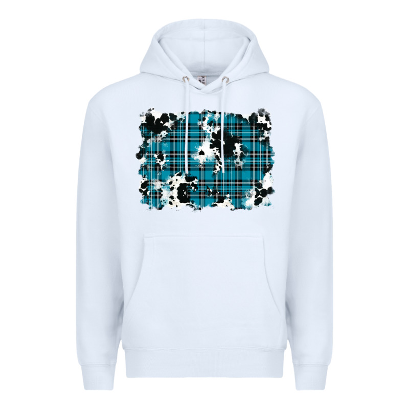 Winter Plaid Cowhide Pattern Background Premium Hoodie by RanaPortraitStore | Teevron