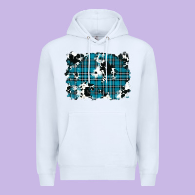Winter Plaid Cowhide Pattern Background Premium Hoodie Designed By Ranaportraitstore