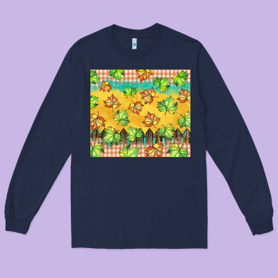 Fall Leaf Tumbler Long Sleeve Tee Designed By Barkaloodesign