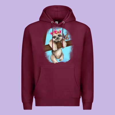 Baby Sloth Premium Hoodie Designed By Ranaportraitstore