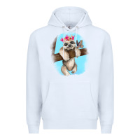 White baby sloth Premium Hoodie - RanaPortraitStore
