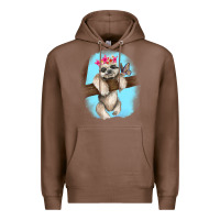 Chestnut baby sloth Premium Hoodie - RanaPortraitStore