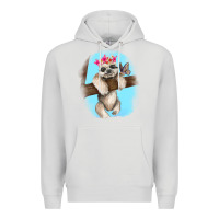 Dove Grey baby sloth Premium Hoodie - RanaPortraitStore