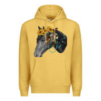 Antique Gold black and white western horse Premium Hoodie - RanaPortraitStore