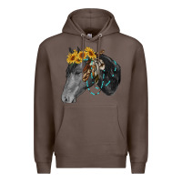 Coffee black and white western horse Premium Hoodie - RanaPortraitStore
