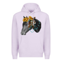 Lilac black and white western horse Premium Hoodie - RanaPortraitStore