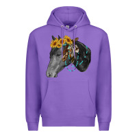 Purple black and white western horse Premium Hoodie - RanaPortraitStore