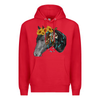 Red black and white western horse Premium Hoodie - RanaPortraitStore