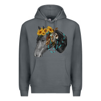 Rock black and white western horse Premium Hoodie - RanaPortraitStore