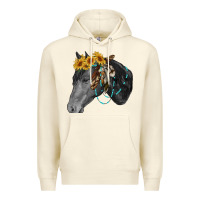 Sandshell black and white western horse Premium Hoodie - RanaPortraitStore