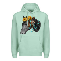 Seafoam black and white western horse Premium Hoodie - RanaPortraitStore