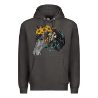 Smoke black and white western horse Premium Hoodie - RanaPortraitStore