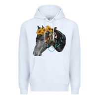 White black and white western horse Premium Hoodie - RanaPortraitStore