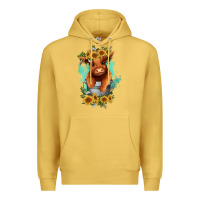 Antique Gold baby cow in a bucket Premium Hoodie - RanaPortraitStore