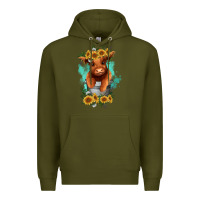 Army Green baby cow in a bucket Premium Hoodie - RanaPortraitStore