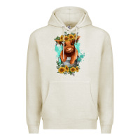 Oatmeal Heather baby cow in a bucket Premium Hoodie - RanaPortraitStore