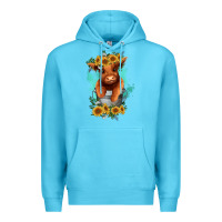 Ocean Blue baby cow in a bucket Premium Hoodie - RanaPortraitStore