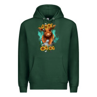 Sports Green baby cow in a bucket Premium Hoodie - RanaPortraitStore