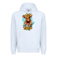 White baby cow in a bucket Premium Hoodie - RanaPortraitStore