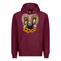 Burgundy bighorn sheep Premium Hoodie - RanaPortraitStore