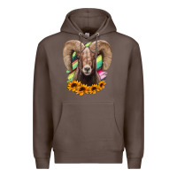 Coffee bighorn sheep Premium Hoodie - RanaPortraitStore