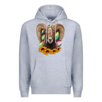 Heather Grey bighorn sheep Premium Hoodie - RanaPortraitStore