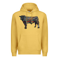 Antique Gold black angus bull with western patterns Premium Hoodie - RanaPortraitStore