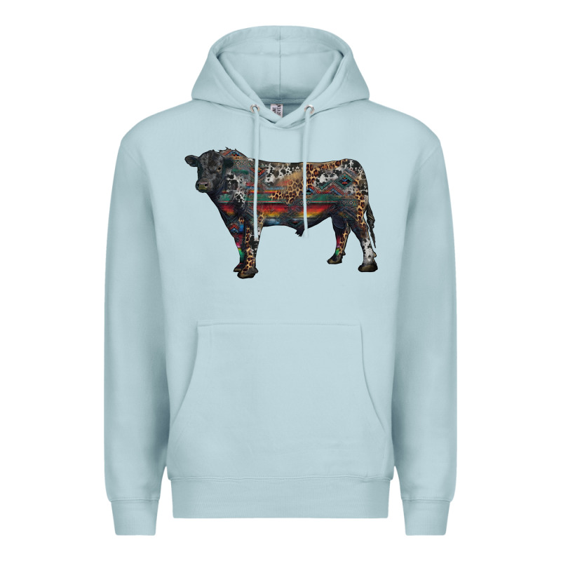 Black Angus Bull With Western Patterns Premium Hoodie by RanaPortraitStore | Teevron