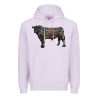 Lilac black angus bull with western patterns Premium Hoodie - RanaPortraitStore
